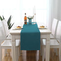DUALIFE 2 Panels Teal Table Runner 72 Inch Long Soft Cloth Table Runner by DUALIFE