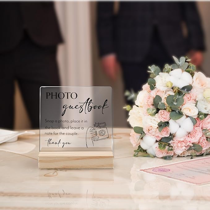 Photo Guest Book Sign, Wedding Decor, Acrylic Wedding Signs, Guest Book Signs - Image 5