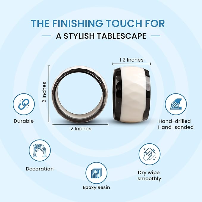 Epoxy Resin Napkin Rings Set of 12 - Image 3