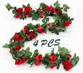 4 Pack Artificial Rose Vine Garland Fake Roses Flowers Plants Vines Hanging by MUYG