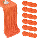 6 Pack Fall Thanksgiving Table Runner Orange 10ft Boho Gauze Fabric Cheesecloth by Pepmily