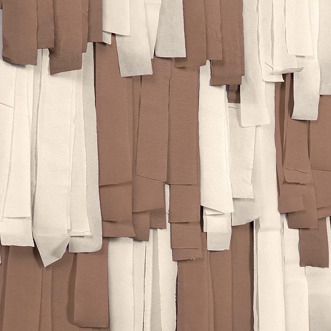 PartyWoo Brown Crepe Paper Streamers 4pcs 328ft Pack of Boho Neutral Sand White - Image 2