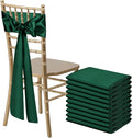 10 PCS Forest Green Satin Chair Sashes Bows Universal Chair Ribbon Ties Back by LooksForwardtoSeeingYou