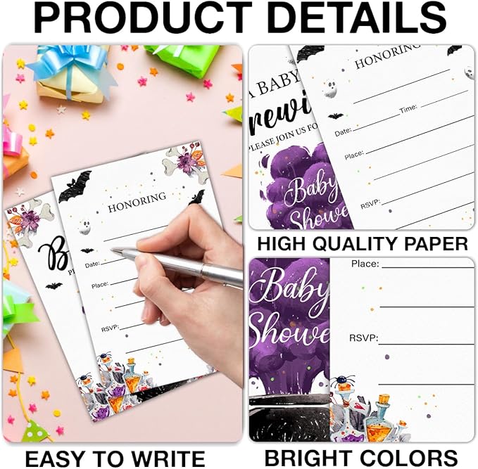 Halloween Baby Shower Party Invitations, a Baby Is Brewing Baby Shower Wizard - Image 3