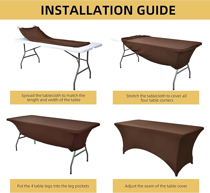 2-Pack 4ft Spandex Table Covers - Image 5