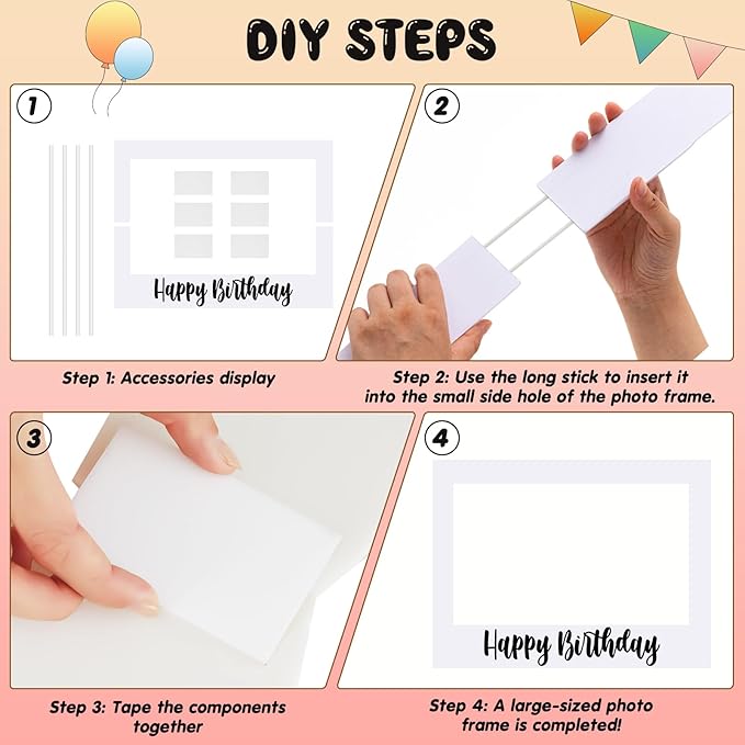 32 x 24 Inch Large Photo Booth Props Picture Frame Happy Birthday Party Frame - Image 3