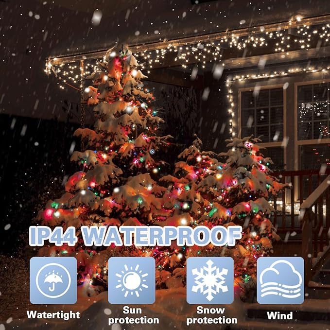 LAMPHOME 66ft Christmas Decorative Mini Lights, 200 LED Transparent Wire Fairy - Image 6