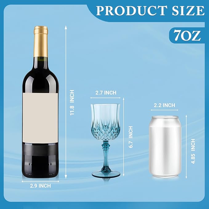 Plastic Wine Glasses，Plastic Goblets Vintage Style Cordial Drinking Glasses - Image 3