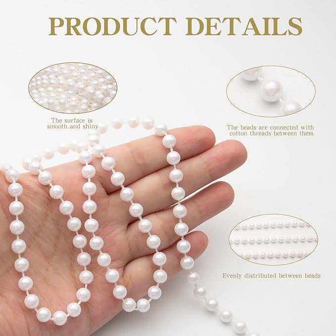 82 Feet Faux Pearl Beads Garland 6mm Craft String Pearls - Image 2