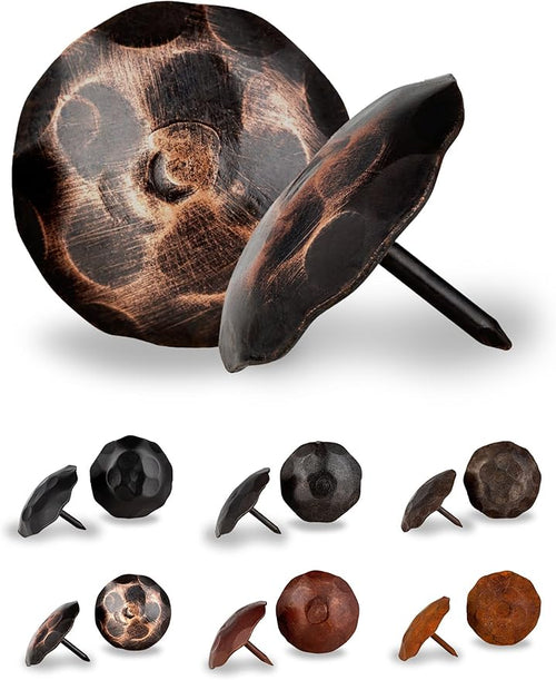 10 Pack 1.5" Round Head Iron Clavos Decorative Nails – Oil Rubbed Bronze – by BorderlandRusticHardware