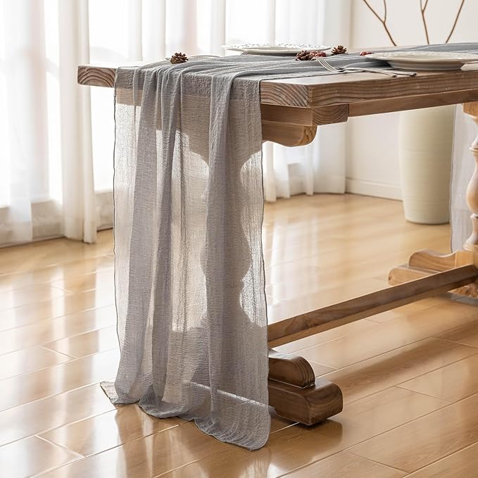 Cheesecloth Table Runner Dusty Blue Gauze Rustic Cheese Cloth Table Runner 120 - Image 5