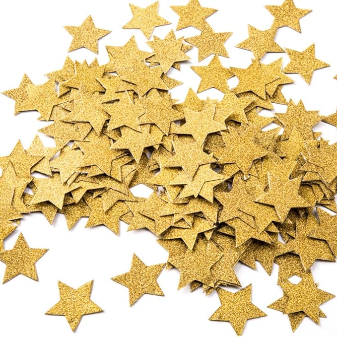 MOWO Glitter Five Stars Confetti Wedding Party Decor and Table Decor, 1.2’’ in by MOWO