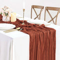 Fall Table Runner Terracotta Cheesecloth Table Runner 35x120in Burnt Orange by BlueTopCoLtd