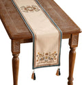 patdrea Designer Beige Farmhouse Geometric Patterned Linen Table Runner 87 Inch by Welcometopatdrea