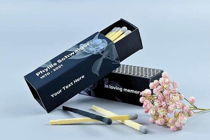 Customizable Funeral Matchboxes – Set of 10 – Memorial Design – Colorful - Image 3