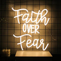 Faith Over Fear Neon Sign Jesus Neon Light Christian LED Signs by Kullneon