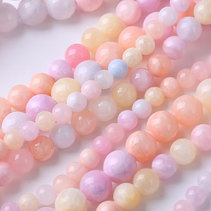 Colorful Rice Topaz Stone Beads Gemstone Round Crystal Energy Jade Beads Stone - Image 3