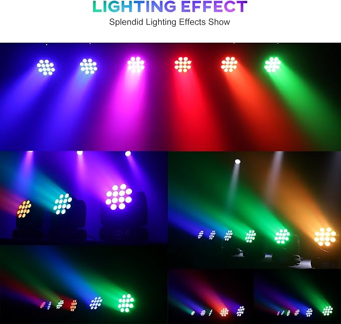 Moving Head Light Beam Wash 12x12W LED Stage Lighting RGBW 4in1 Professional - Image 2