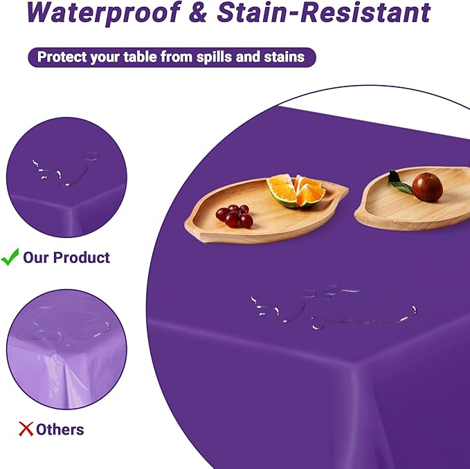 QZYL 4 PCS Plastic Table Cloth, - Image 3