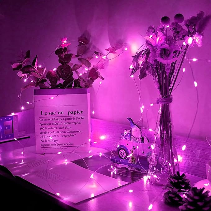 12 Pack Pink Fairy Lights 7Ft 20 LED Twinkle String Lights 3 Modes Battery - Image 6