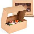 HANSGO 6 PCS Cupcake Boxes, 9.5x6.3x3.5 Inch Cupcake Containers Brown Pastry by HansGo