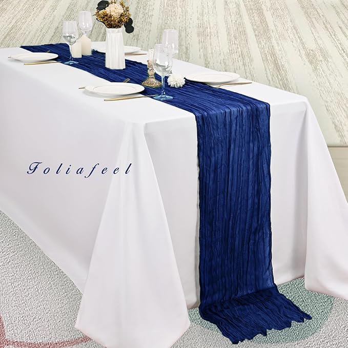 10FT 20 Pack Royal Blue Cheesecloth Table Runner 20 x 120 Inch Long Rustic - Image 4