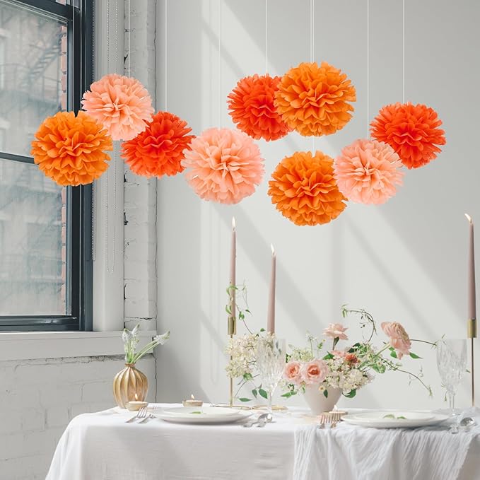 WEVEN Tissue Pom Poms Tissue Paper Flowers Tissue Fluff Balls Party Decorations - Image 3