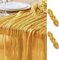 Asee'm 2pcs Cheesecloth Table Runner 120 Inches Long Gold Boho Gauze Cheese by Aseem