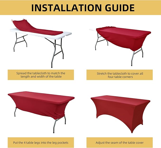 6-Pack 6ft Spandex Table Covers - Image 5