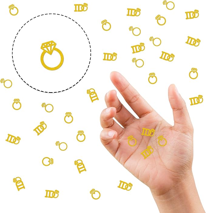 120 Pcs Wedding Confetti, Heart and Diamond Ring Shaped Confetti Decorations - Image 5