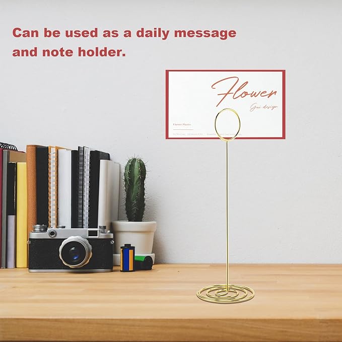 10Pcs Place Card Holder, Table Number Holders, Wire Picture Holder, Table Card - Image 7