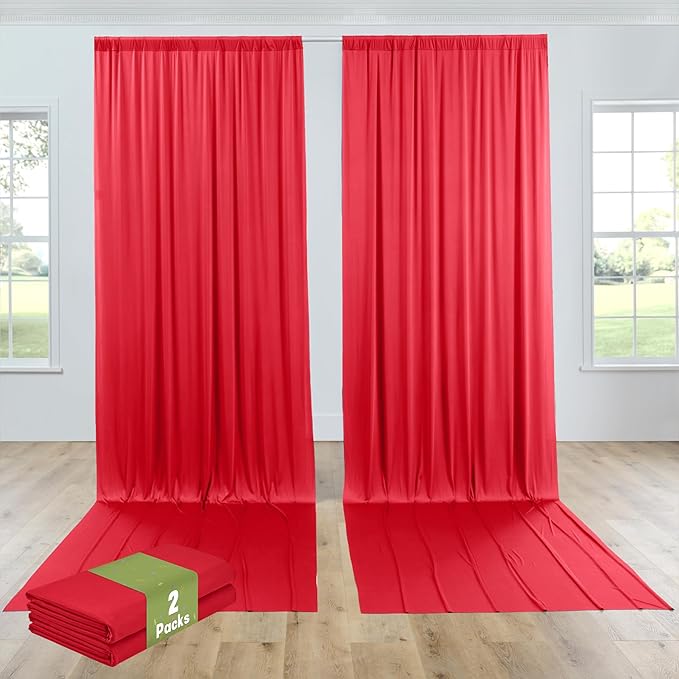 PartyVillage 10ft×15ft Red Backdrop Curtain - Image 2