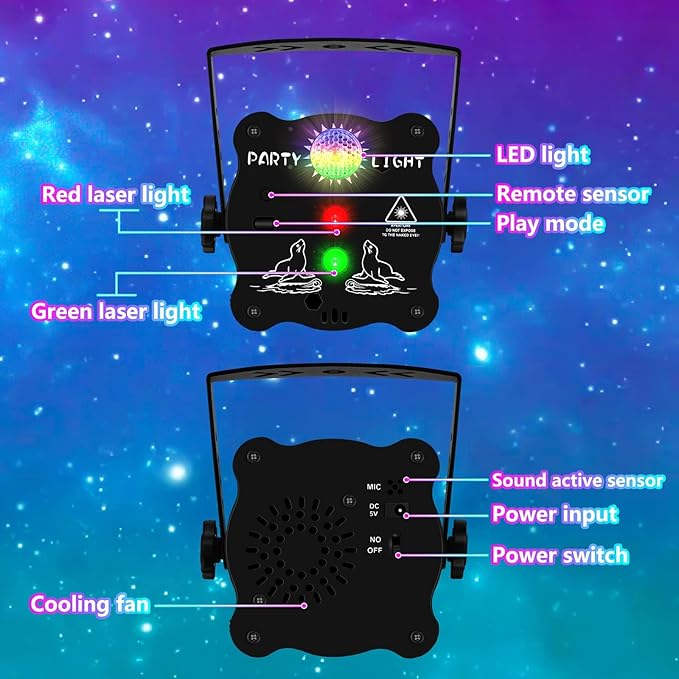 POCOCO DJ Disco Stage Party Lights - Image 6