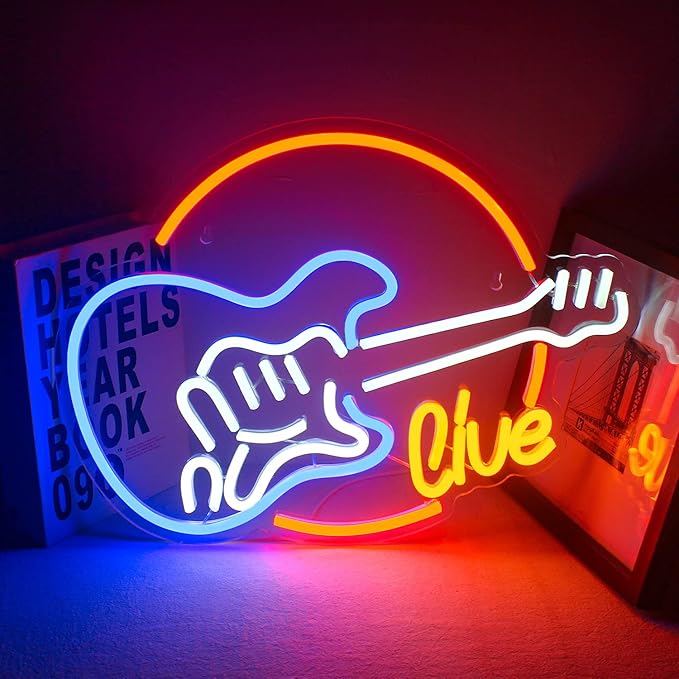 Wanxing Live Music Neon Signs Guitar Shape LED Signs Game Art LED Neon Signs by Wanxing