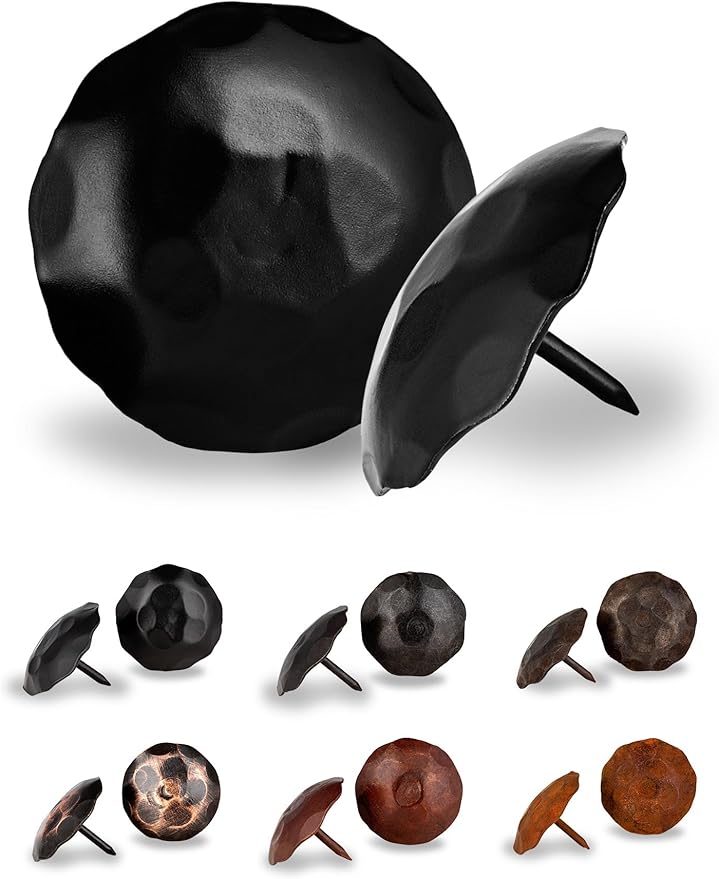 50 Pack 2" Round Head Iron Clavos Decorative Nails – Black – Handmade Rustic by BorderlandRusticHardware