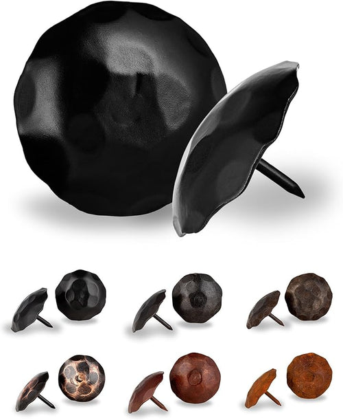 10 Pack 2" Round Head Iron Clavos Decorative Nails – Black – Handmade Rustic by BorderlandRusticHardware