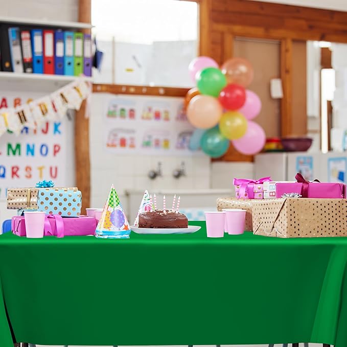 QZYL 12 PCS Disposable Plastic Table Cover, 54 X 108 in Large Table Cloth - Image 9