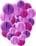 Purple Paper Lanterns Decorative, Chinese/Japanese Hanging Round Paper Lanterns by Tim%26Lin