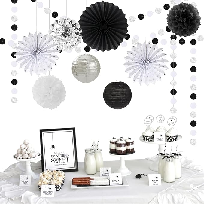 Black White-Silver Party-Decorations - Image 4