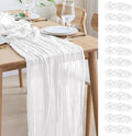 Asee'm 12pcs Cheesecloth Table Runner 120 Inches Long Ivory Boho Gauze Cheese by Aseem
