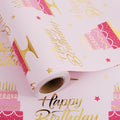 Aimyoo Pink Birthday Wrapping Paper Roll by Aimyoo