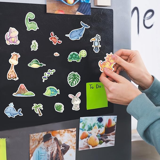 Cute Watercolor Safari Woodland Animals Dinosaur Fish Stickers 715 Count - Image 6