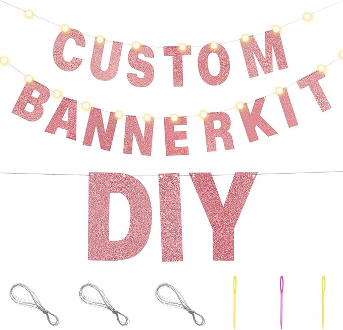 TaoBary 112 Pcs DIY Letter Kit Glitter Customizable Banner Letters Include 107 - Image 3