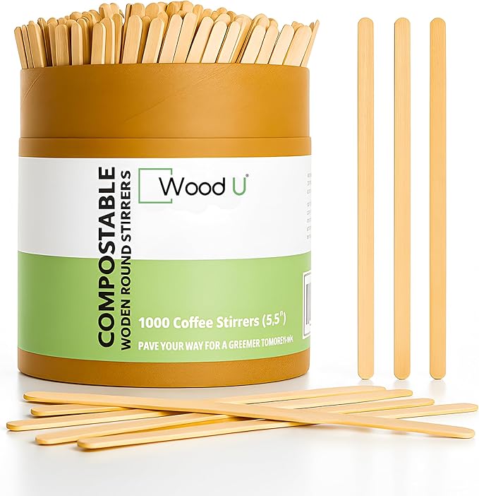 Disposable Coffee Stir Sticks 5.5” 1000 pcs by WoodU