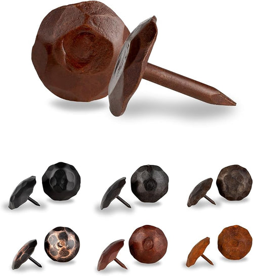 10 Pack 0.75" Round Head Iron Clavos Decorative Nails – Sealed Rusted – by BorderlandRusticHardware
