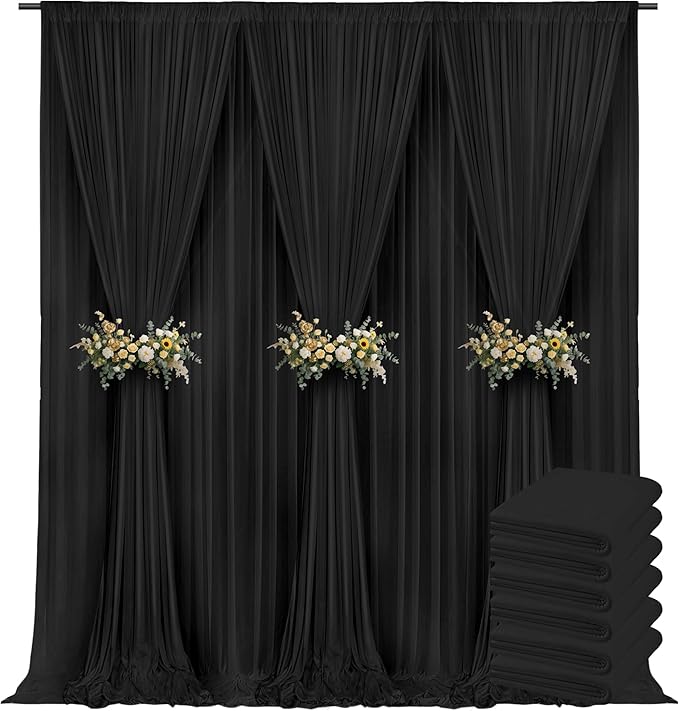 30x10ft Backdrop Curtains for Parties, 6 Panels 5x10ft Curtains Photography by JKLUMI