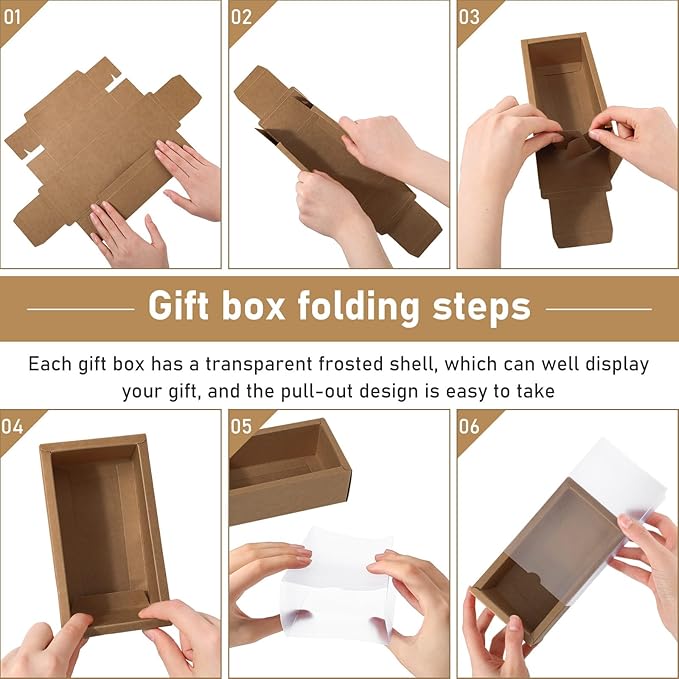 Roowest 50 Sets Kraft Soap Boxes Rectangle Packaging Box - Image 5