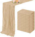 Sand 12 Pack 10FT Cheesecloth Table Runner 20 x 120 Inch Long Rustic Gauze by FoliafeelHome