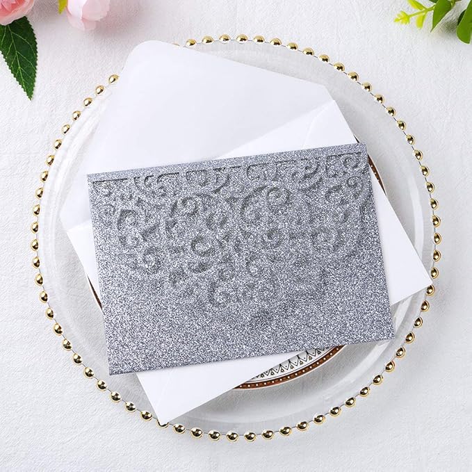 PONATIA 5.12 x 7.2 Laser Cut Invitation Pocket, 20 Tri-Fold 5 x 7 Laser Cut - Image 6