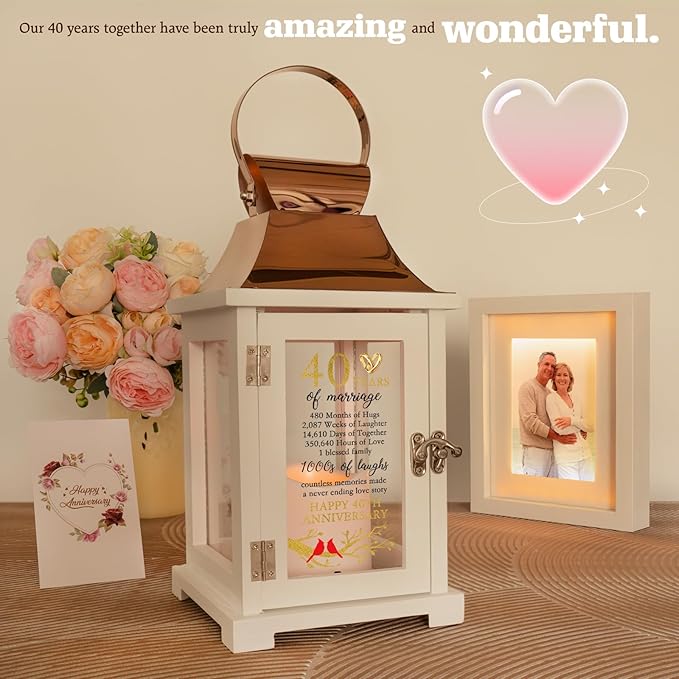 40th Wedding Anniversary Lantern 40th Anniversary Wedding Gifts - Image 6